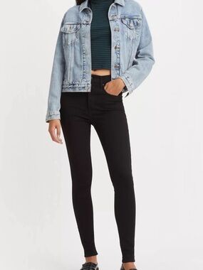 Levi's Mile High Super Skinny High Rise Black Denim Jeans Size 29